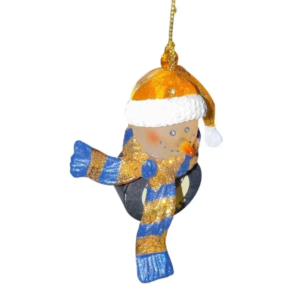 Scottish Christmas St Louis Blues Snowman Ornament NHL Hockey Puck Glitter 14671